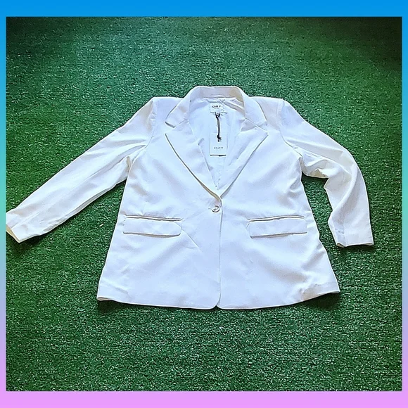 Ladies White  One Button Blazer by OATS NEW YORK - Picture 2 of 8